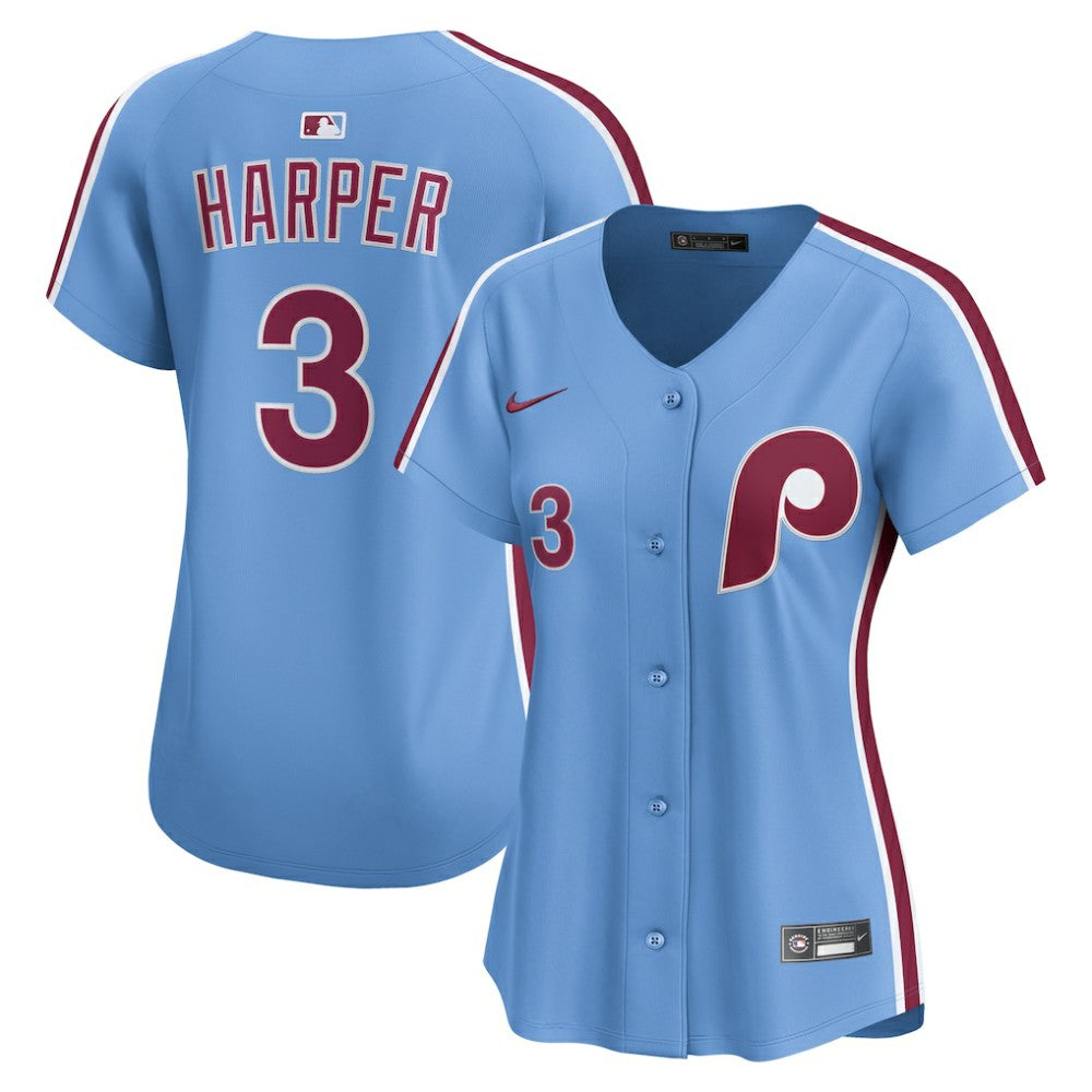 Bryce Harper Philadelphia Phillies Women's Alternate Limited Player Jersey Light Blue