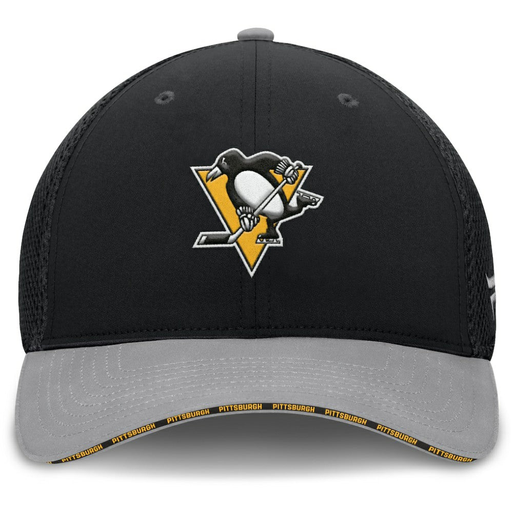 Pittsburgh Penguins Fanatics Fundamentals Span Flex Hat - Black Hats