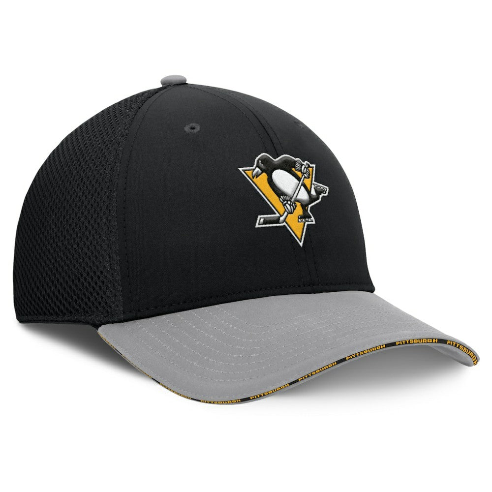 Pittsburgh Penguins Fanatics Fundamentals Span Flex Hat - Black Hats
