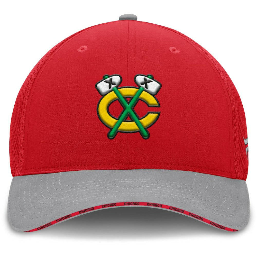 Chicago Blackhawks Fanatics Fundamentals Span Flex Hat - Red Hats