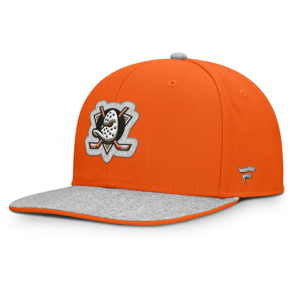 Anaheim Ducks Fanatics Fundamentals Loden Snapback Hat - Orange Hats