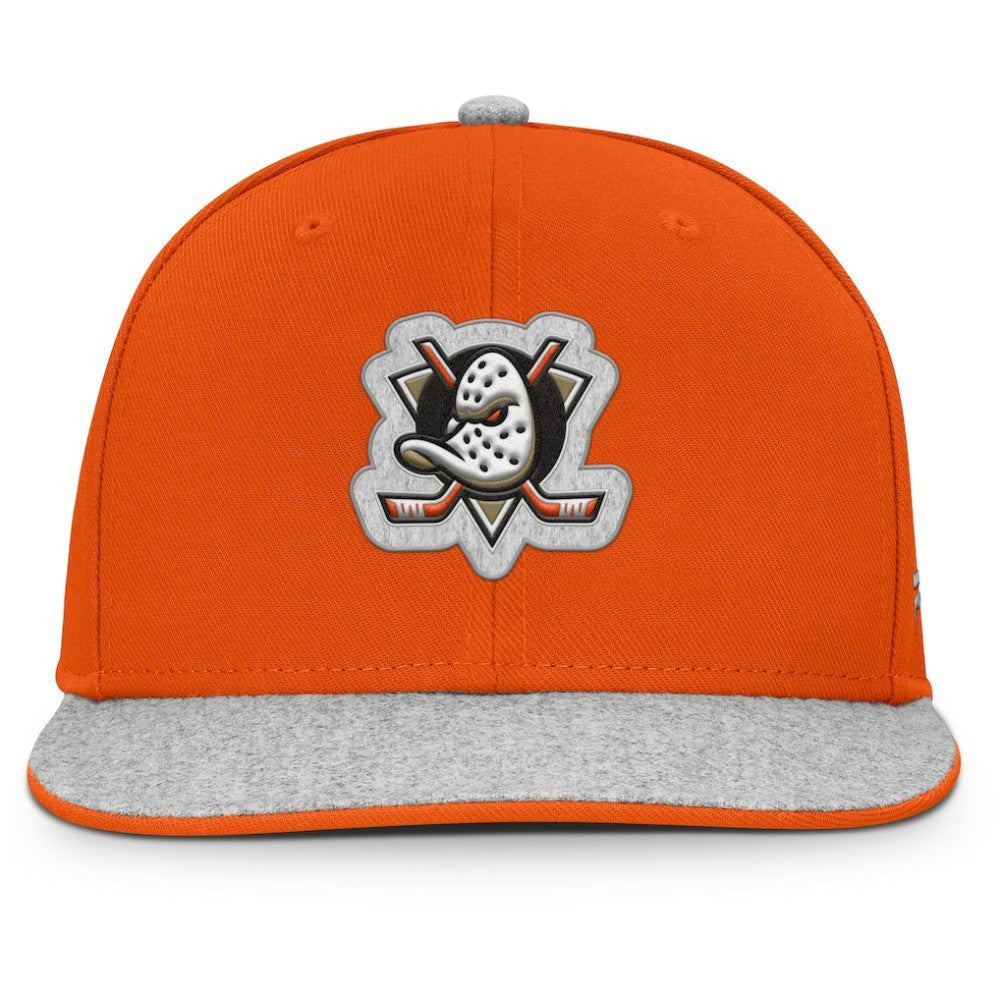 Anaheim Ducks Fanatics Fundamentals Loden Snapback Hat - Orange Hats