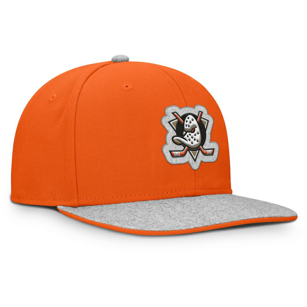 Anaheim Ducks Fanatics Fundamentals Loden Snapback Hat - Orange Hats