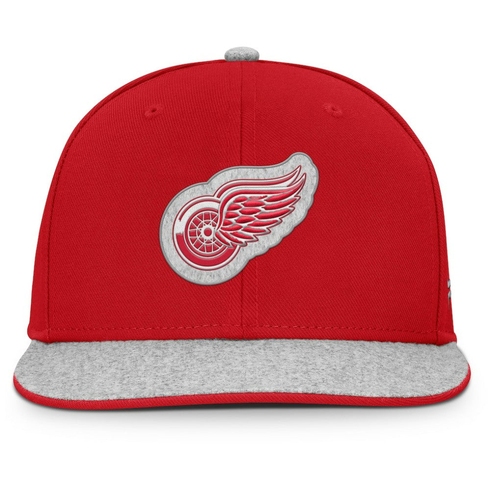 Detroit Red Wings Fanatics Fundamentals Loden Snapback Hat - Red Hats
