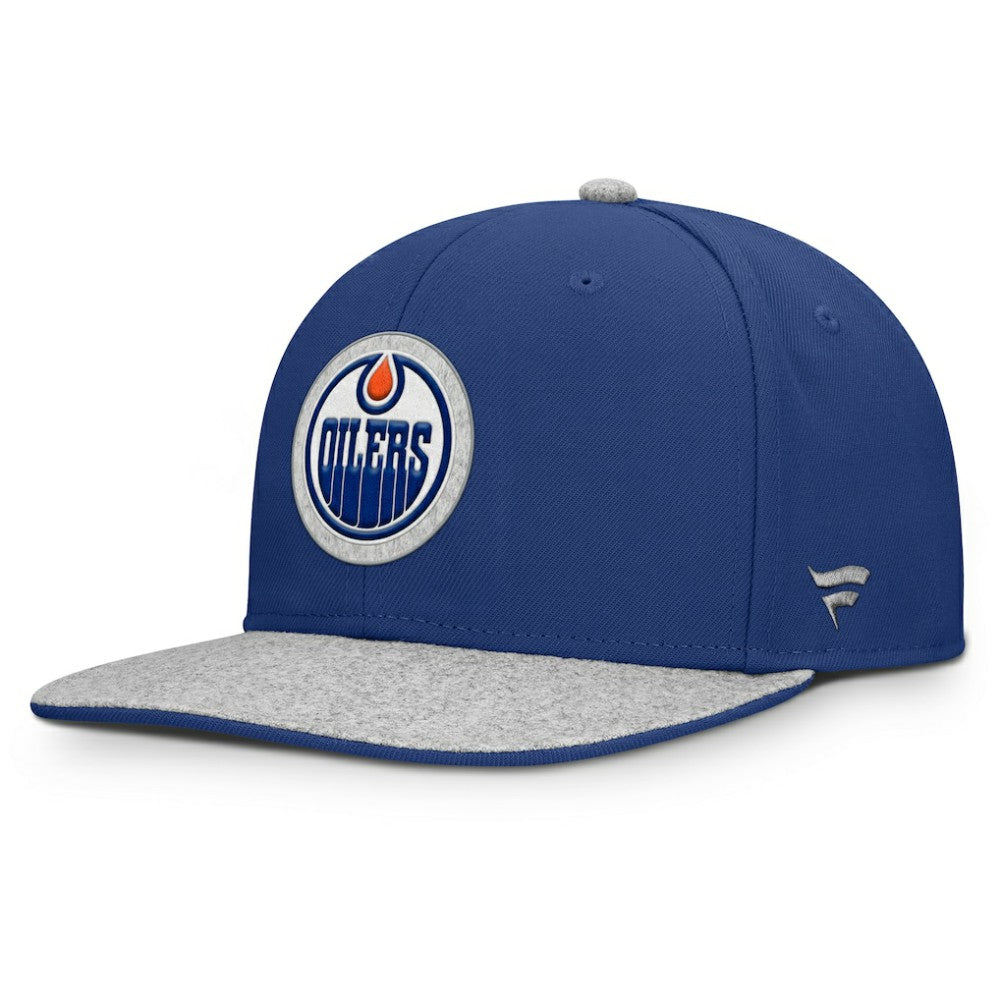 Edmonton Oilers Fanatics Fundamentals Loden Snapback Hat - Royal Hats