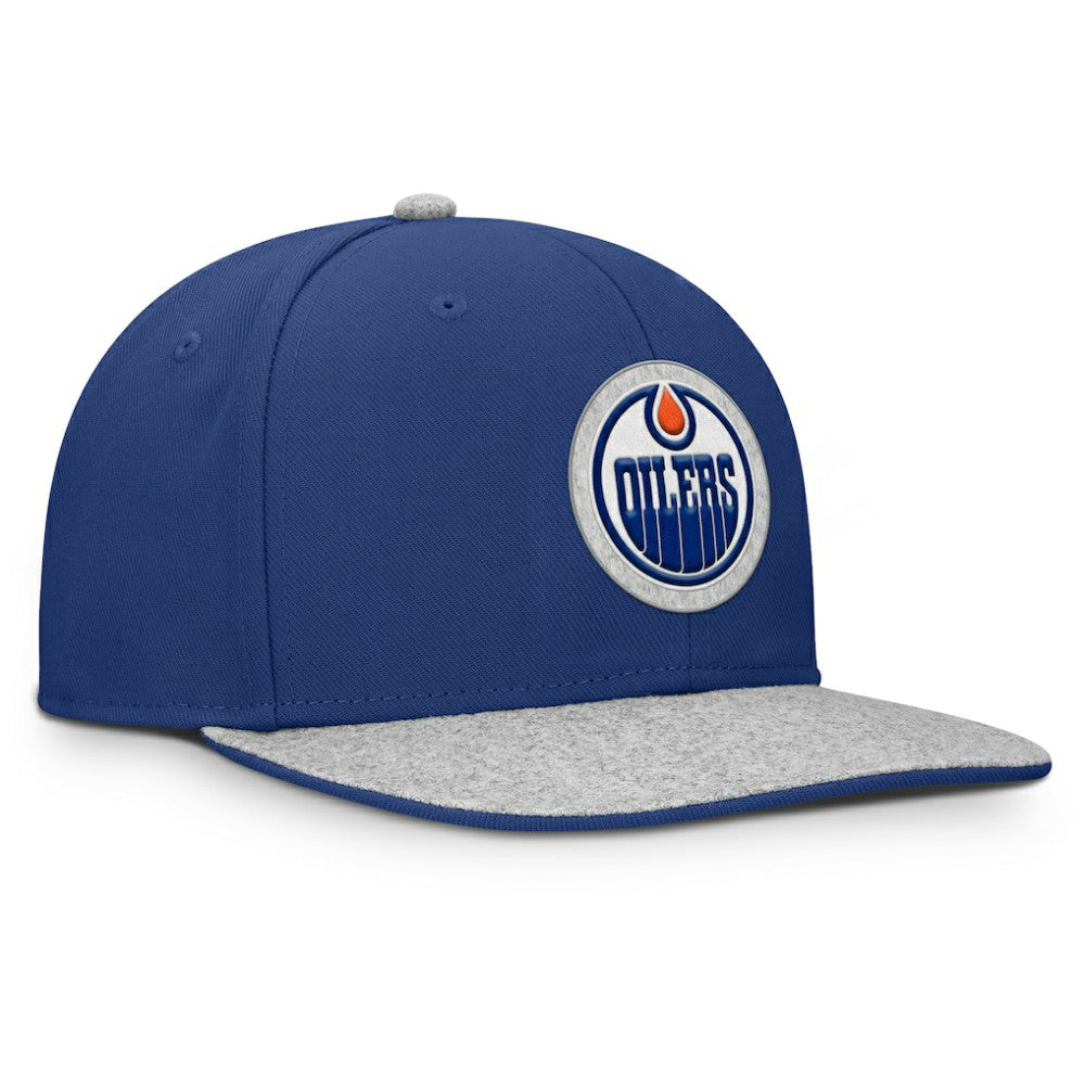 Edmonton Oilers Fanatics Fundamentals Loden Snapback Hat - Royal Hats