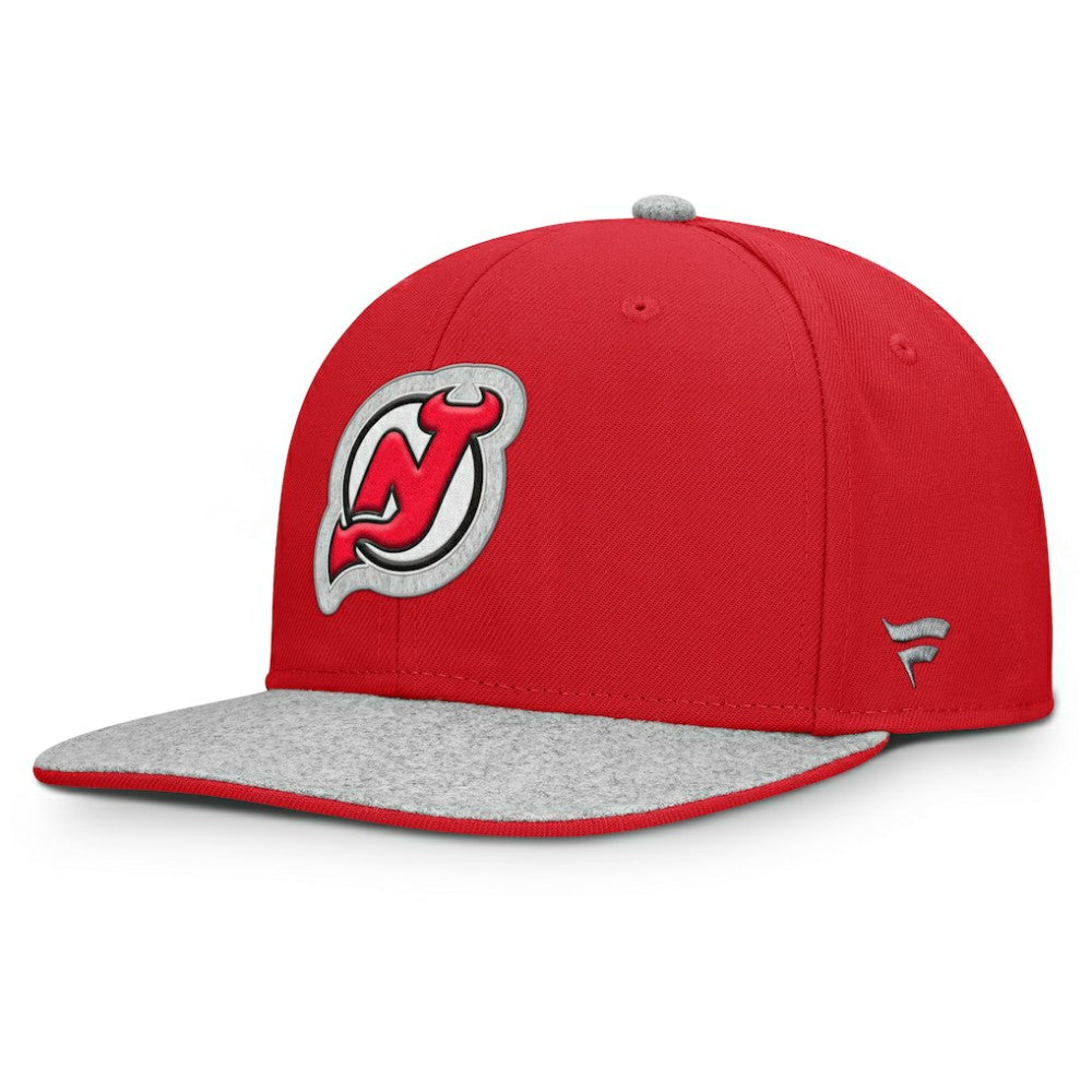 New Jersey Devils Fanatics Fundamentals Loden Snapback Hat - Red Jerseys