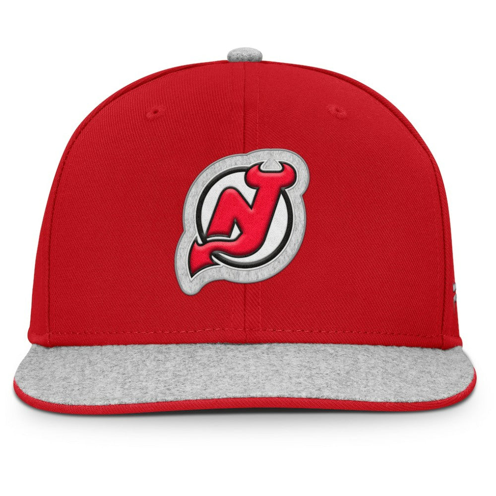 New Jersey Devils Fanatics Fundamentals Loden Snapback Hat - Red Jerseys