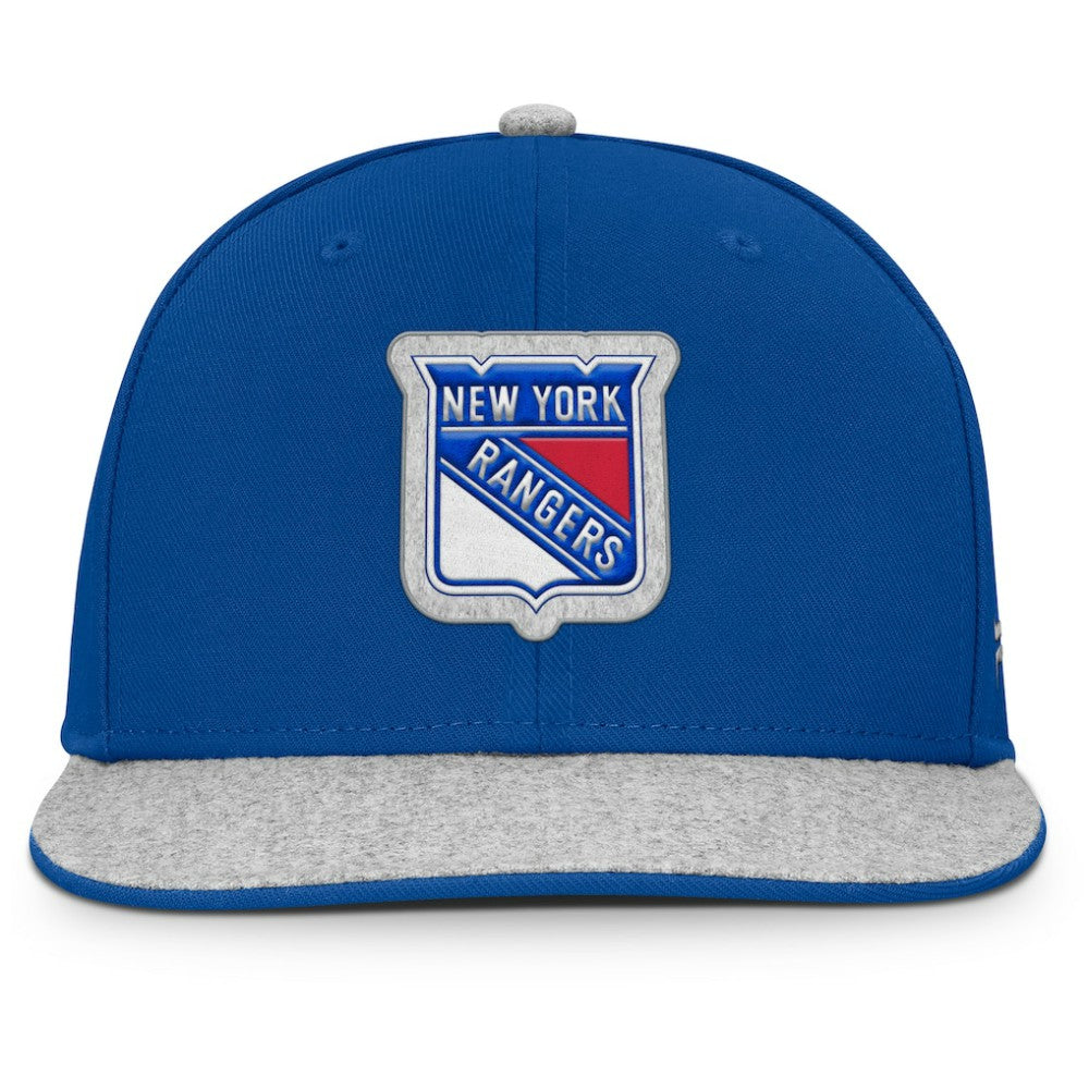 New York Rangers Fanatics Fundamentals Loden Snapback Hat - Blue Hats