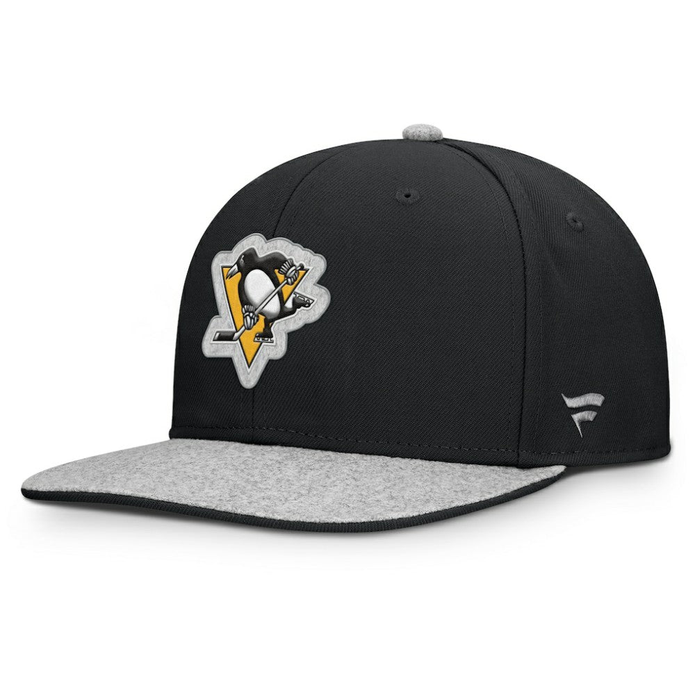 Pittsburgh Penguins Fanatics Fundamentals Loden Snapback Hat - Black Hats