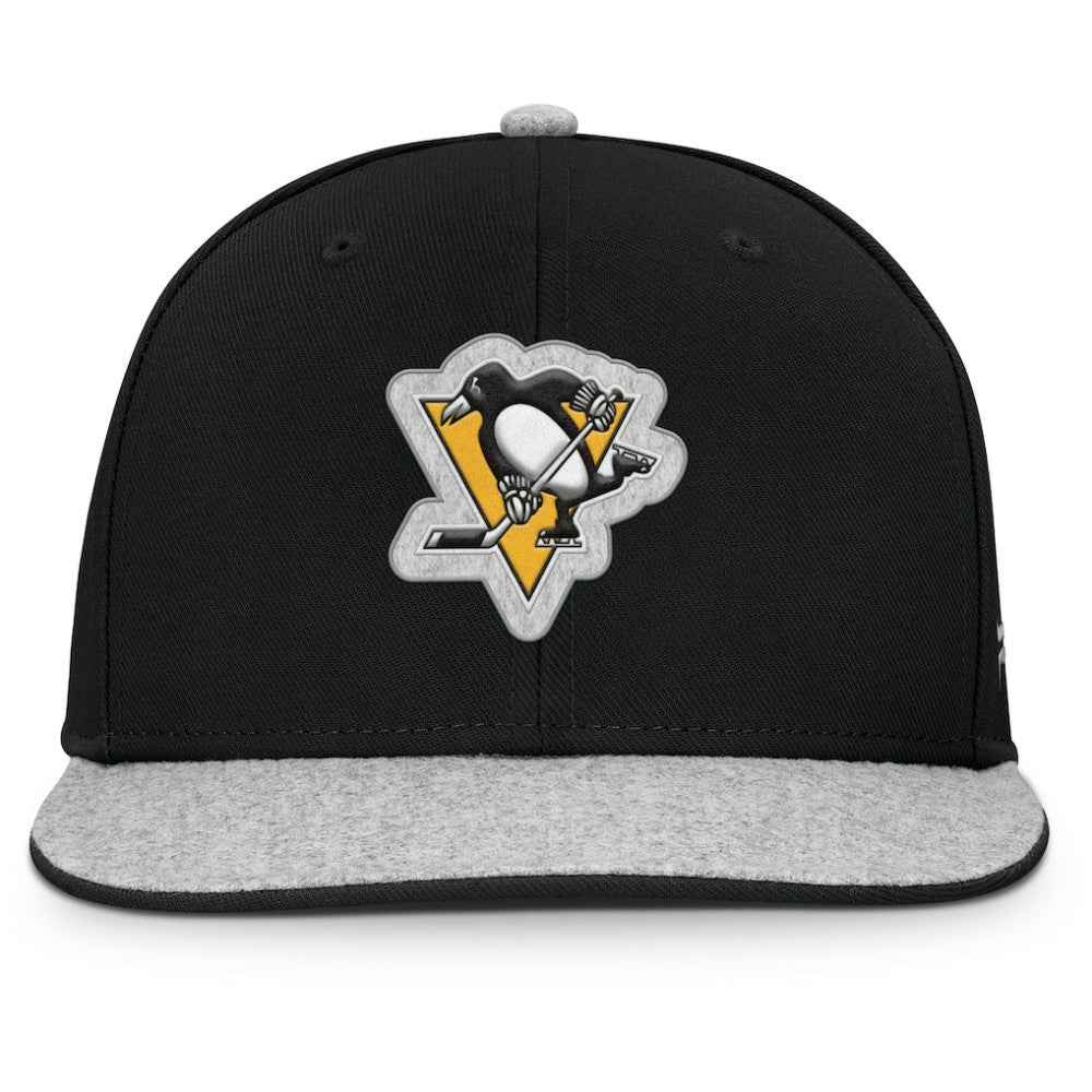 Pittsburgh Penguins Fanatics Fundamentals Loden Snapback Hat - Black Hats