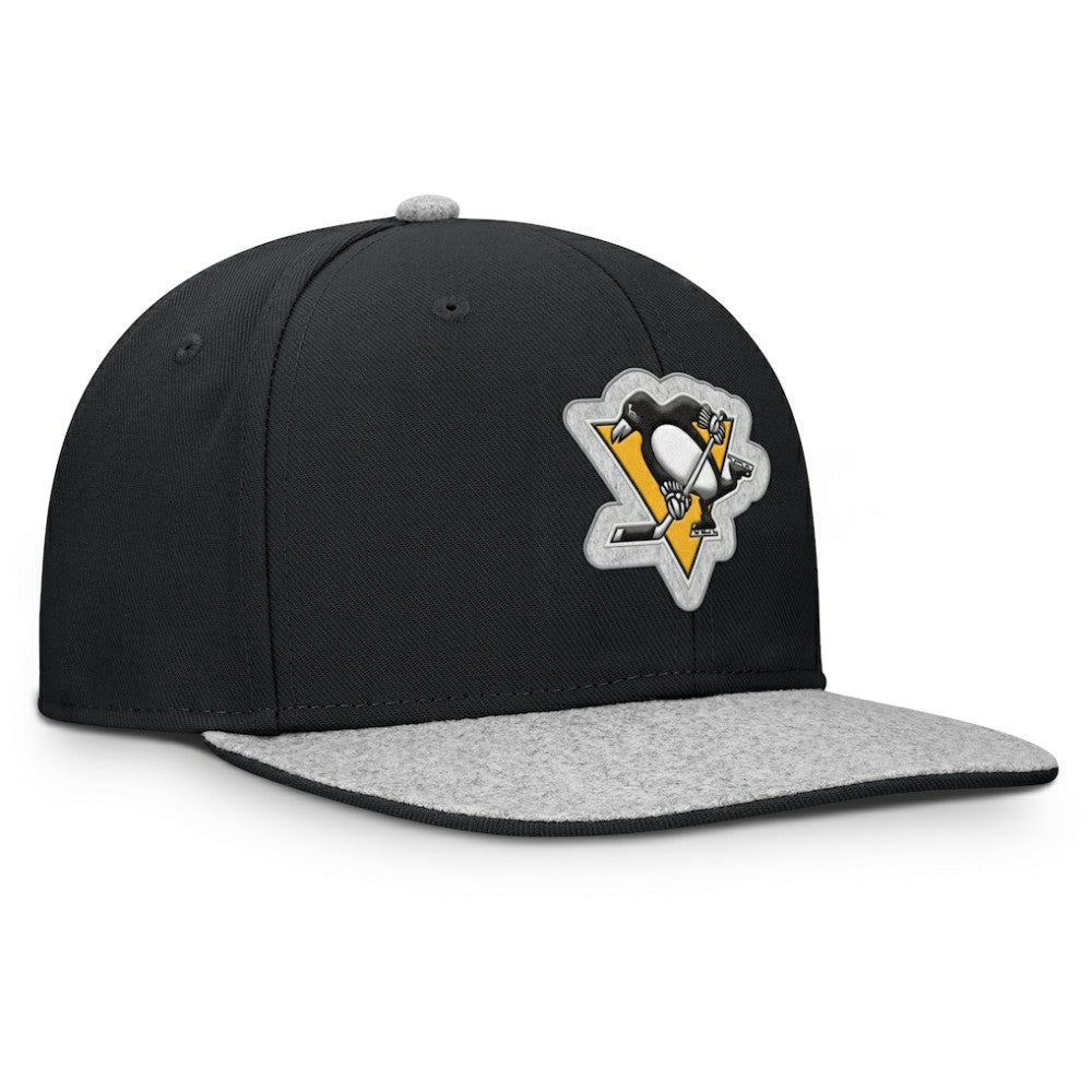 Pittsburgh Penguins Fanatics Fundamentals Loden Snapback Hat - Black Hats