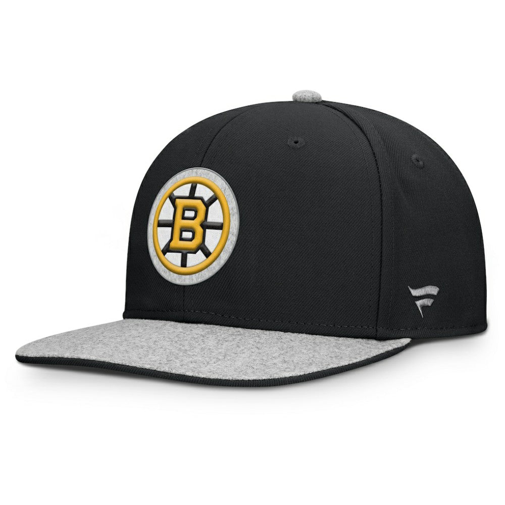 Boston Bruins Fanatics Fundamentals Loden Snapback Hat - Black Hats