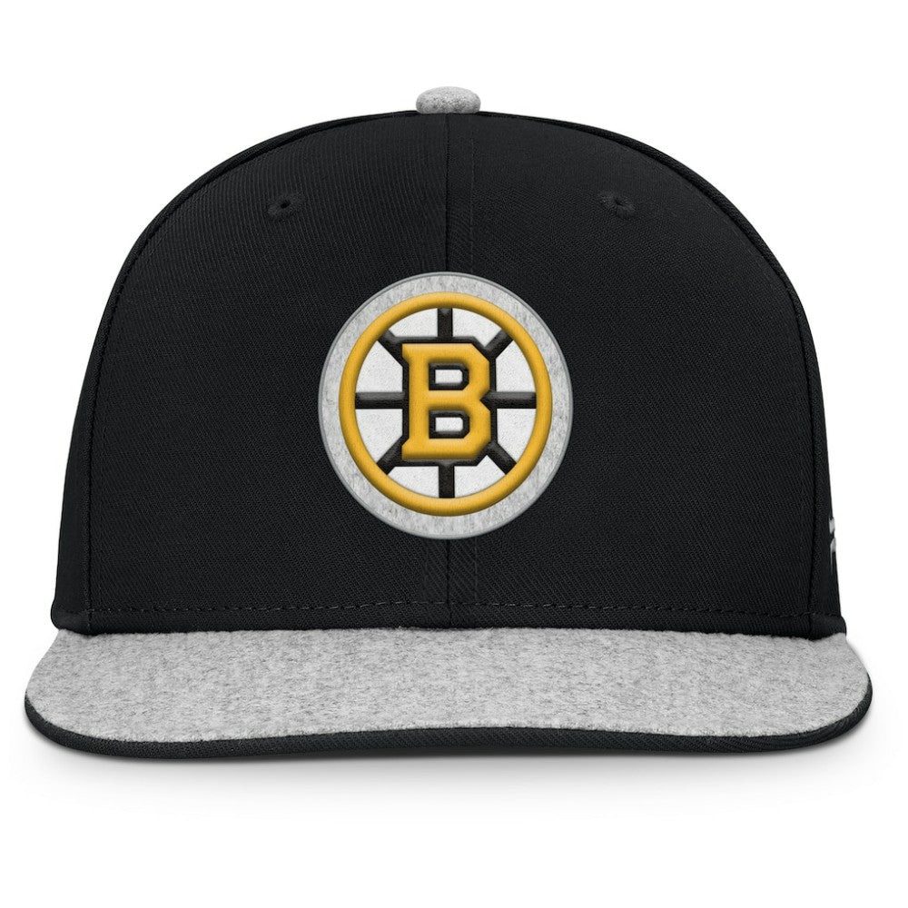 Boston Bruins Fanatics Fundamentals Loden Snapback Hat - Black Hats