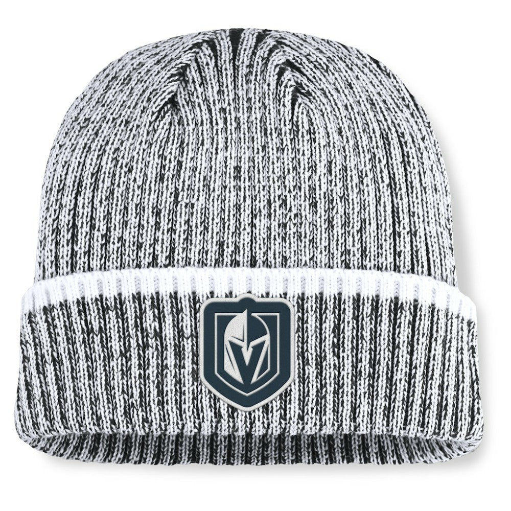 Vegas Golden Knights Fanatics Fundamental Haze Cuffed Knit Hat - Charcoal/White Hats