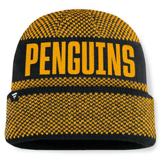 Pittsburgh Penguins Fanatics Fundamentals Shelter Cuffed Knit Hat - Black/Gold Hats