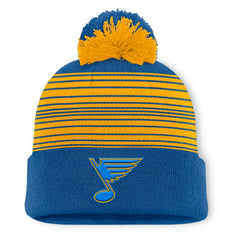 St. Louis Blues Fanatics Fundamental Spirit Cuffed Pom Knit Hat - Navy Hats
