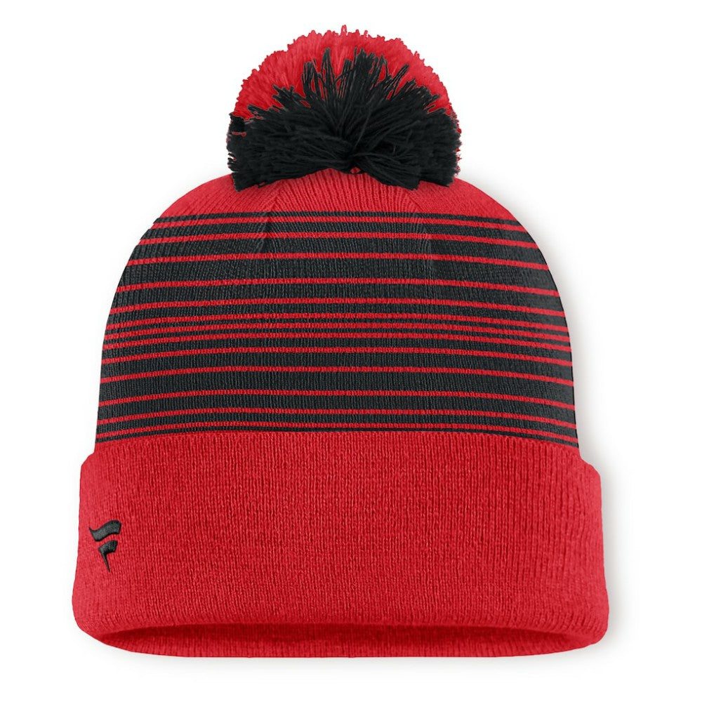Chicago Blackhawks Fanatics Fundamental Spirit Cuffed Pom Knit Hat - Red Hats