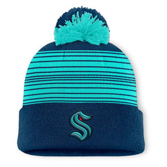 Seattle Kraken Fanatics Fundamental Spirit Cuffed Pom Knit Hat - Deep Sea Blue Hats