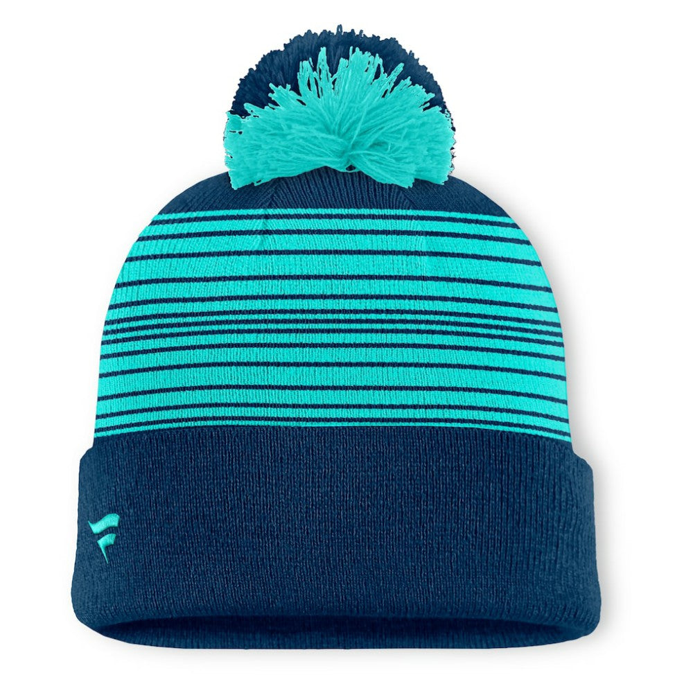 Seattle Kraken Fanatics Fundamental Spirit Cuffed Pom Knit Hat - Deep Sea Blue Hats