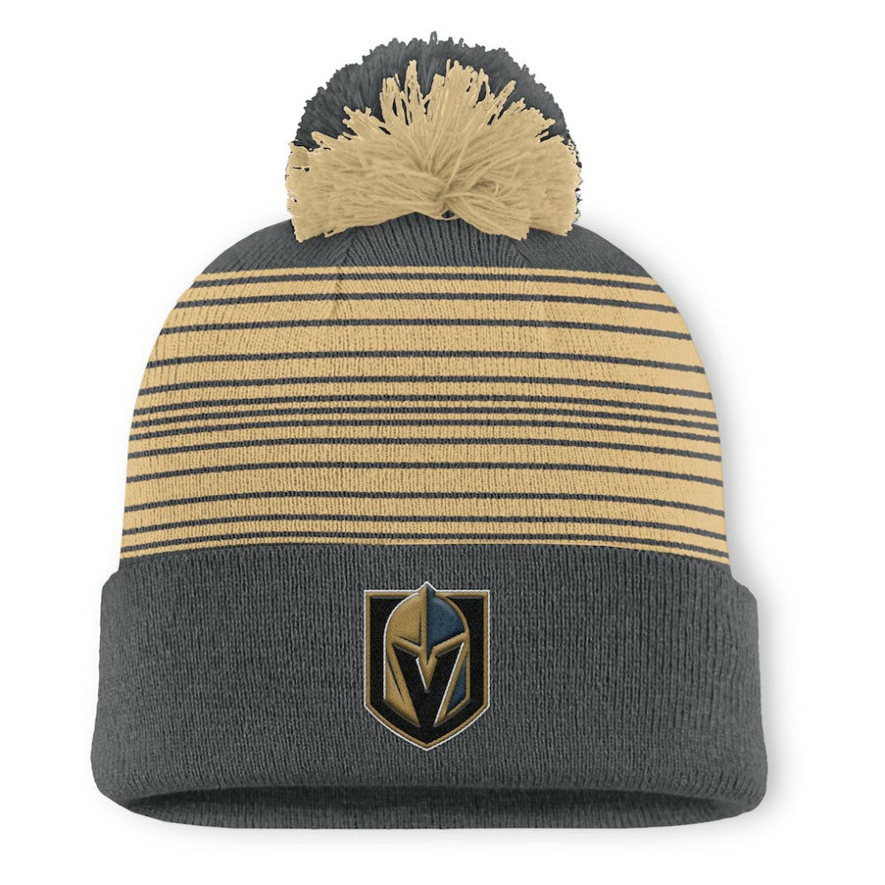 Vegas Golden Knights Fanatics Fundamental Spirit Cuffed Pom Knit Hat - Gray Hats