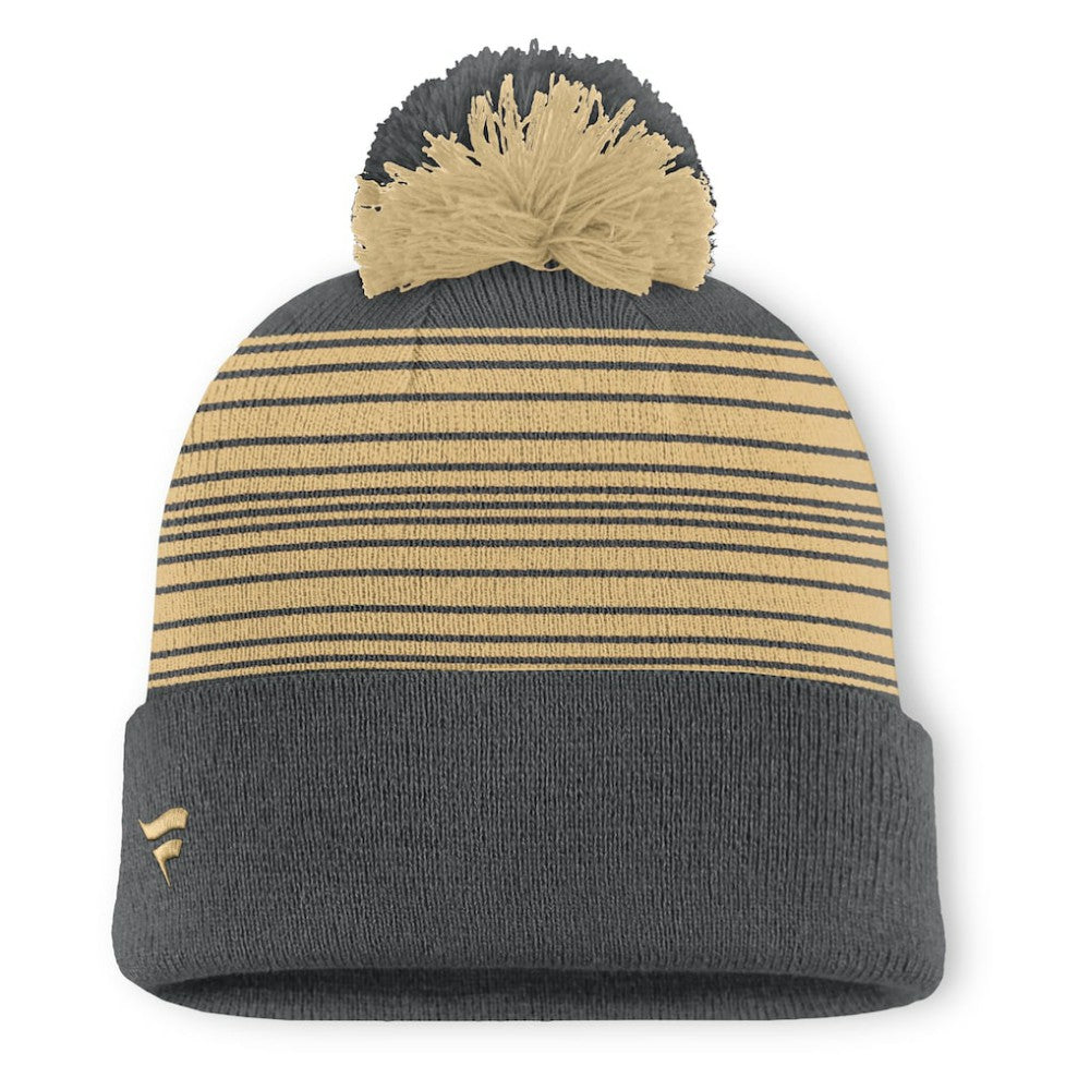 Vegas Golden Knights Fanatics Fundamental Spirit Cuffed Pom Knit Hat - Gray Hats
