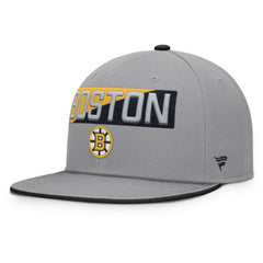 Boston Bruins Fanatics Fundamentals Duo Split Logo Snapback Hat - Gray Hats