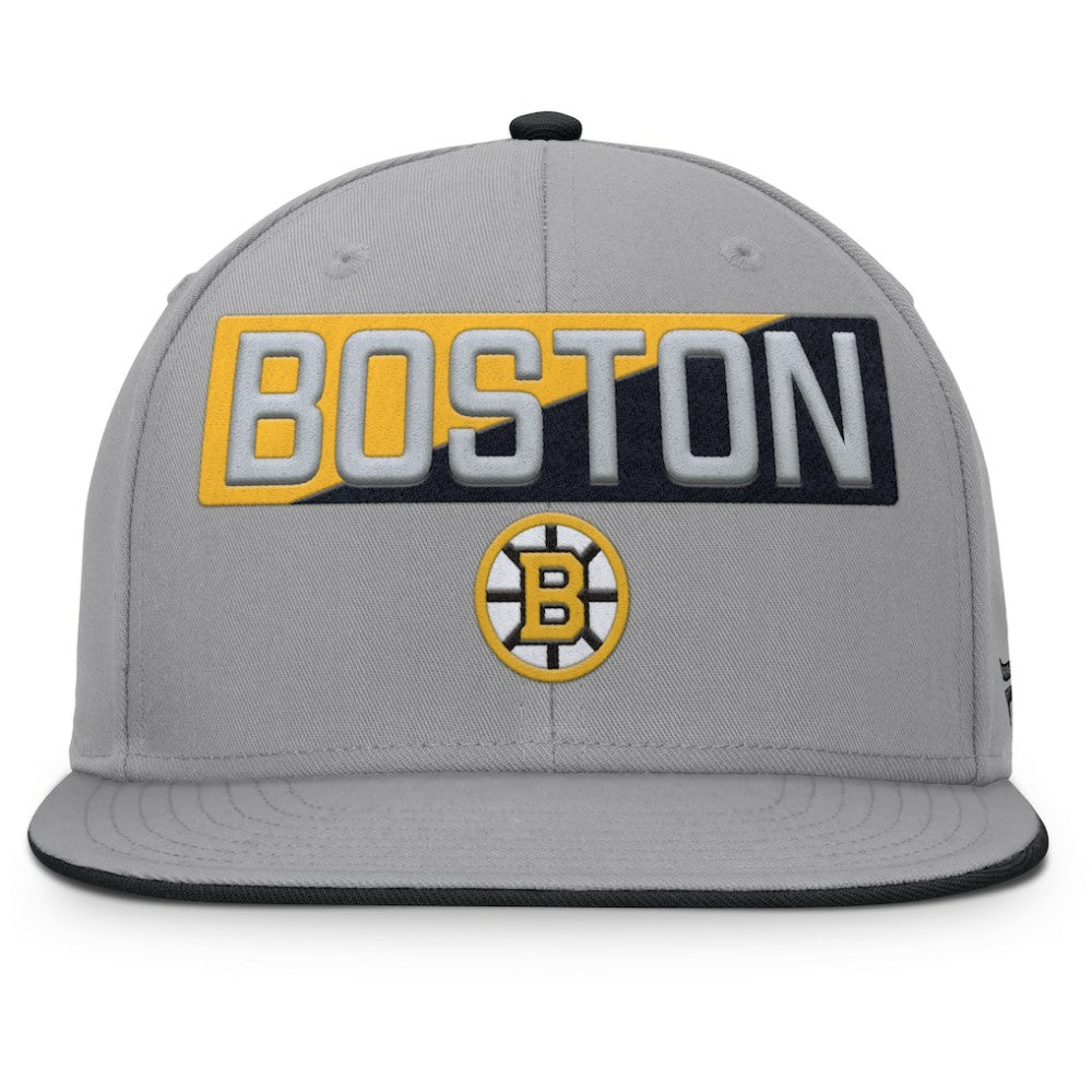 Boston Bruins Fanatics Fundamentals Duo Split Logo Snapback Hat - Gray Hats