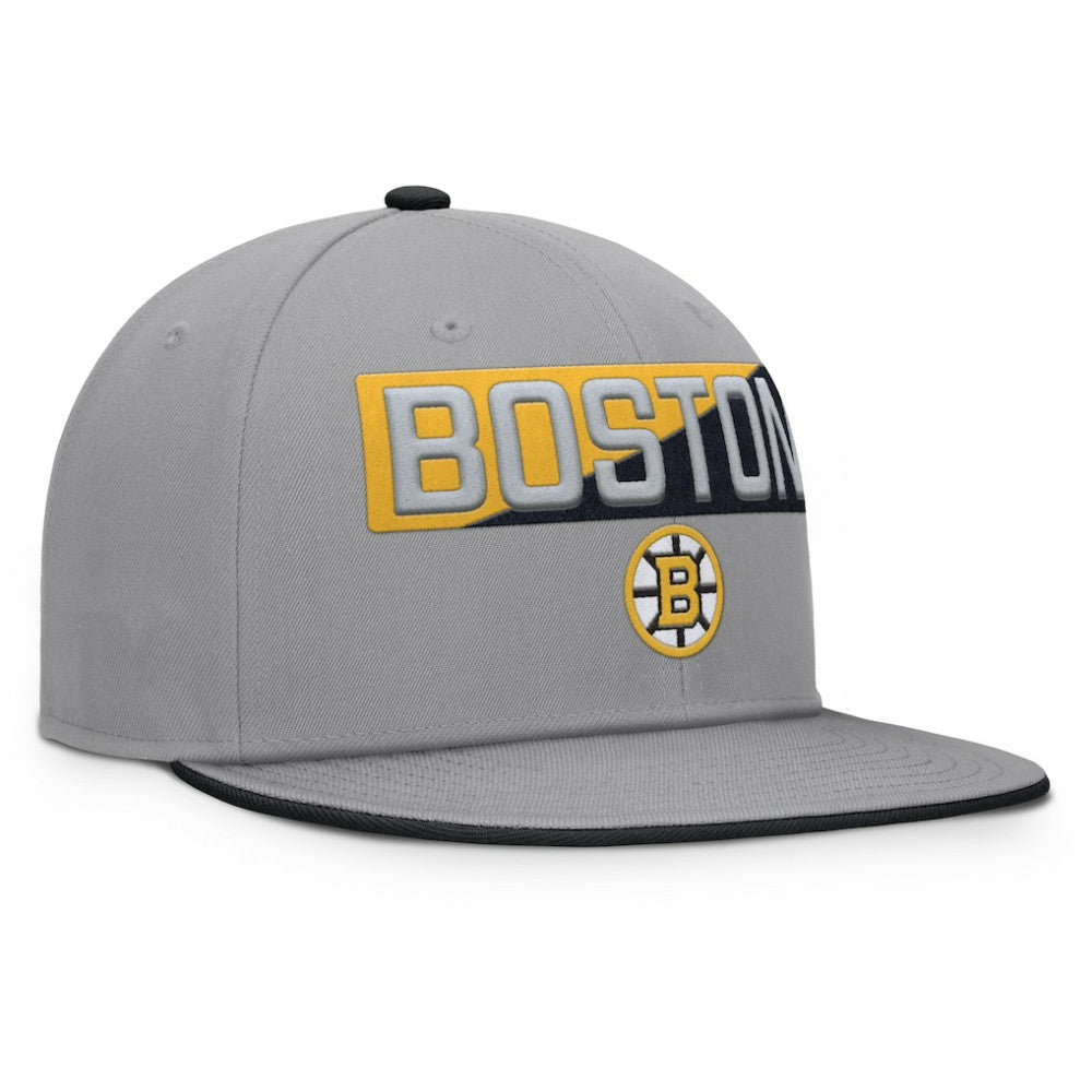 Boston Bruins Fanatics Fundamentals Duo Split Logo Snapback Hat - Gray Hats