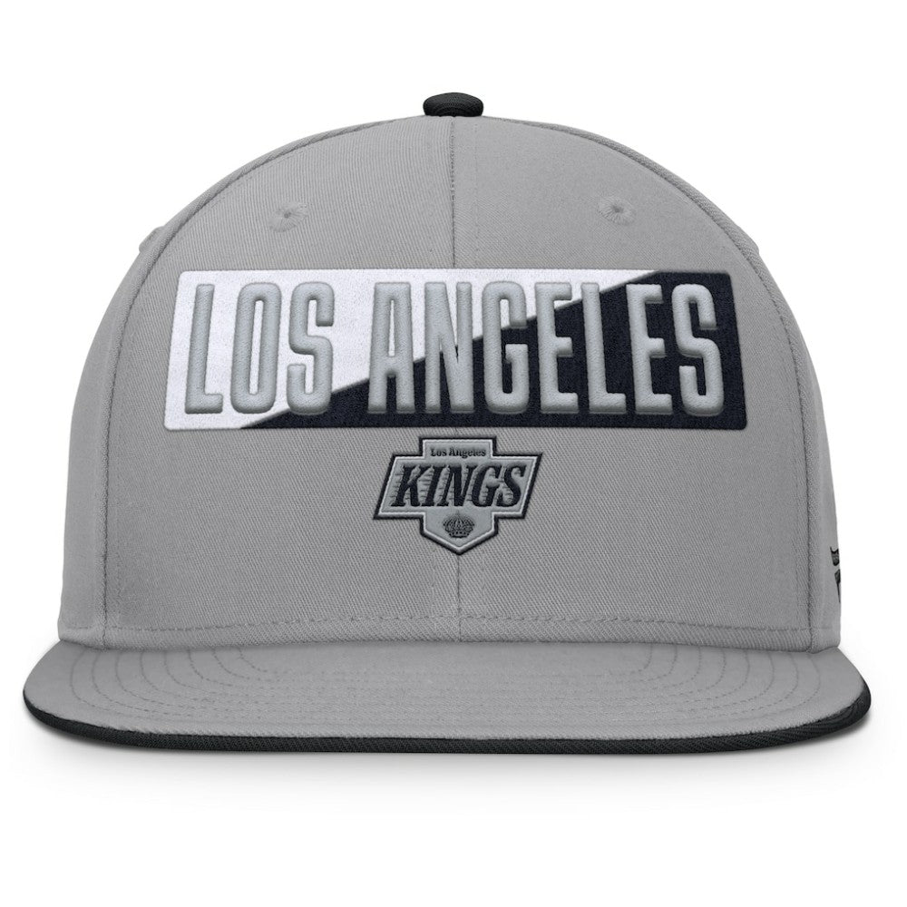 Los Angeles Kings Fanatics Fundamentals Duo Split Logo Snapback Hat - Gray Hats
