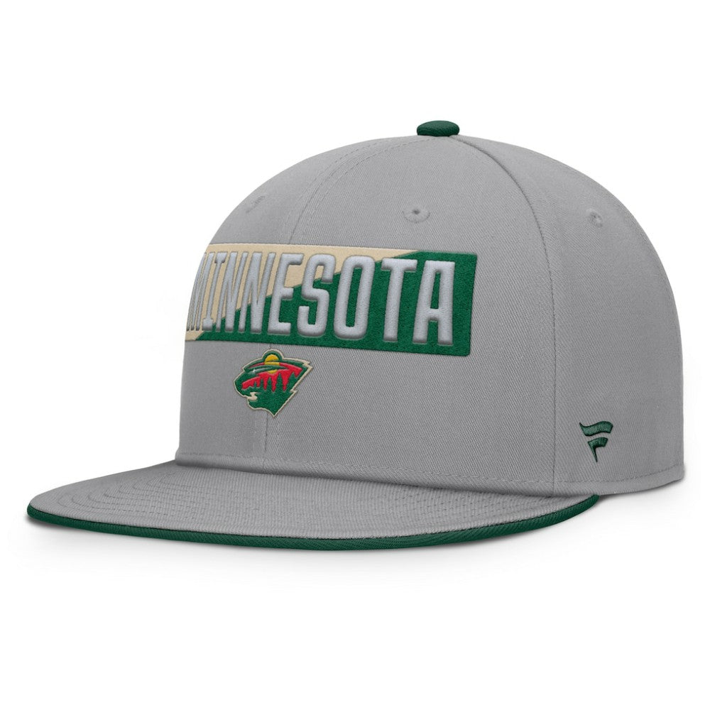 Minnesota Wild Fanatics Fundamentals Duo Split Logo Snapback Hat - Gray Hats