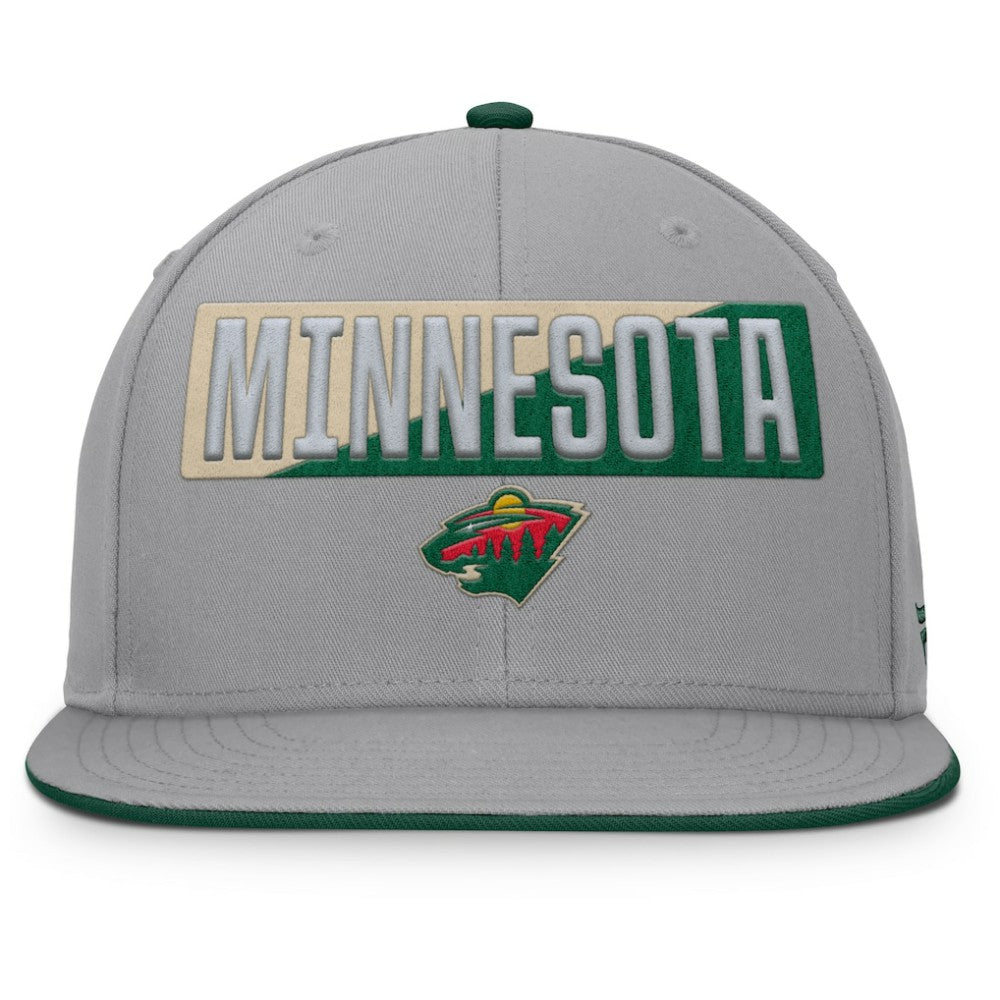 Minnesota Wild Fanatics Fundamentals Duo Split Logo Snapback Hat - Gray Hats