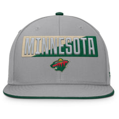 Minnesota Wild Fanatics Fundamentals Duo Split Logo Snapback Hat - Gray Hats