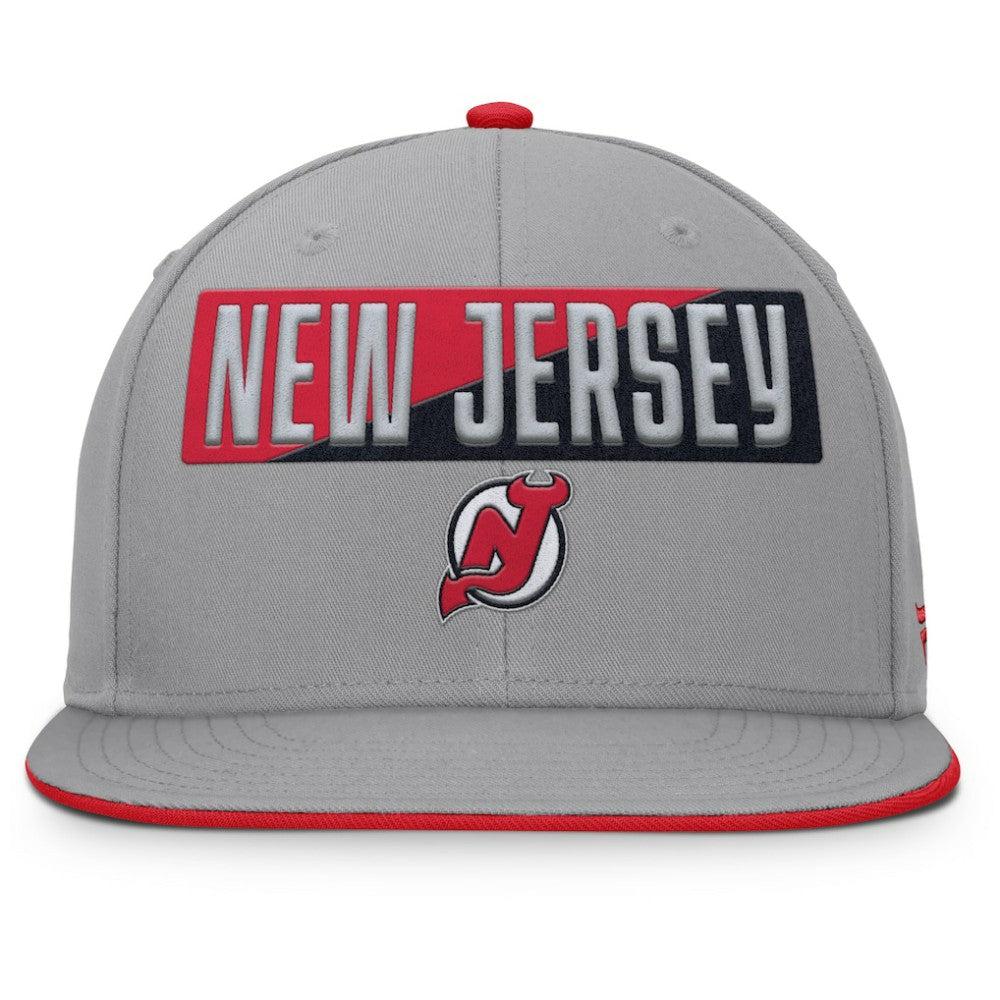 New Jersey Devils Fanatics Fundamentals Duo Split Logo Snapback Hat - Gray Jerseys