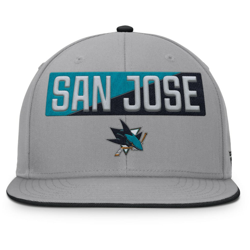San Jose Sharks Fanatics Fundamentals Duo Split Logo Snapback Hat - Gray Hats