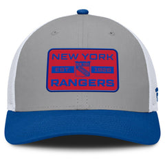 New York Rangers Fanatics Fundamental Adapt Trucker Adjustable Hat - Gray/Blue Hats