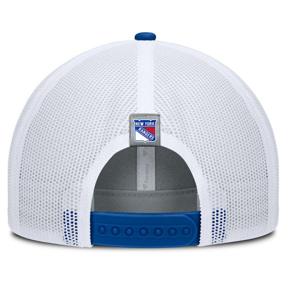 New York Rangers Fanatics Fundamental Adapt Trucker Adjustable Hat - Gray/Blue Hats