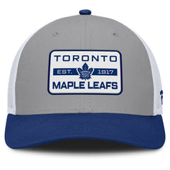 Toronto Maple Leafs Fanatics Fundamental Adapt Trucker Adjustable Hat - Gray/Blue Hats