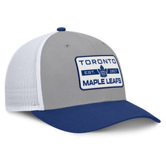Toronto Maple Leafs Fanatics Fundamental Adapt Trucker Adjustable Hat - Gray/Blue Hats