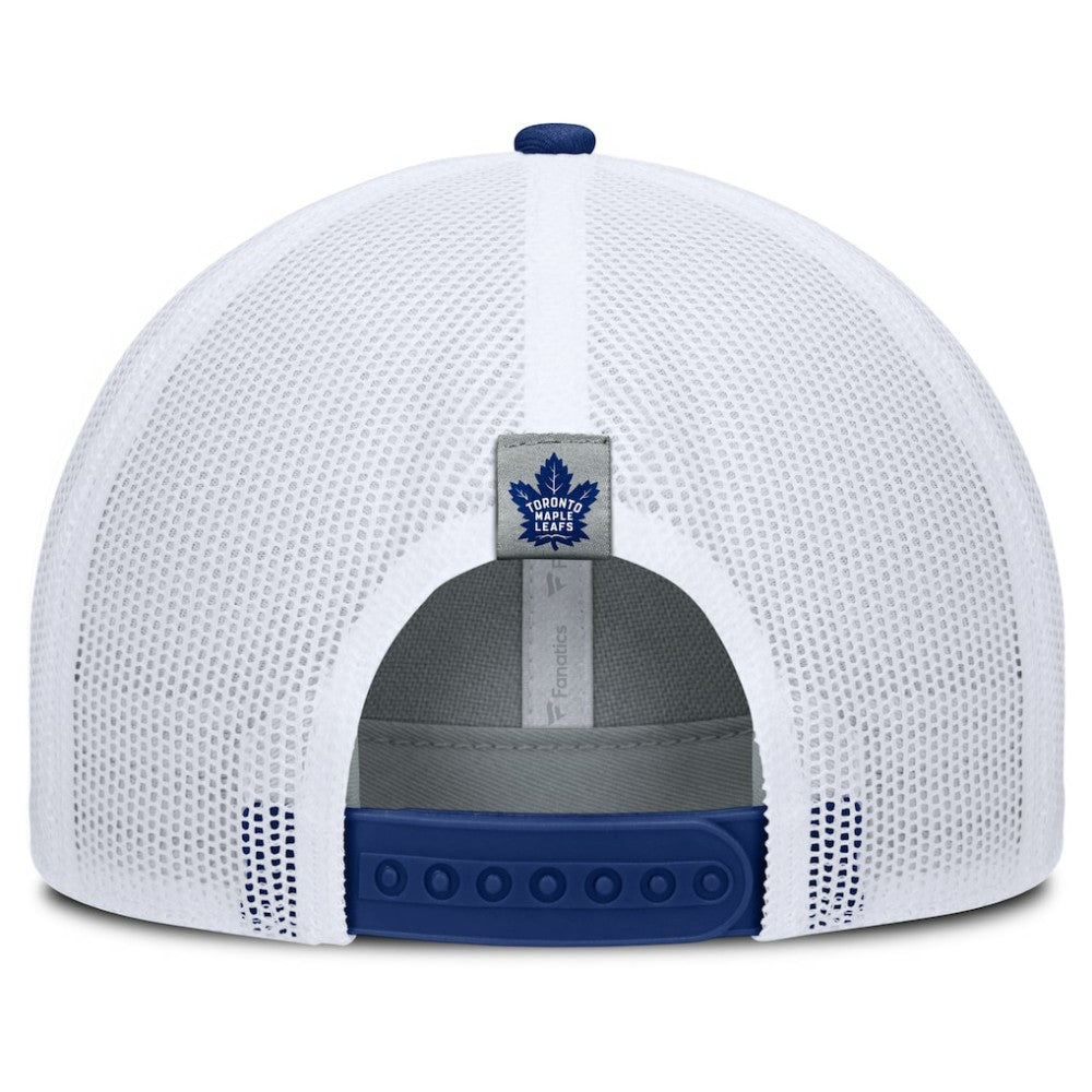 Toronto Maple Leafs Fanatics Fundamental Adapt Trucker Adjustable Hat - Gray/Blue Hats
