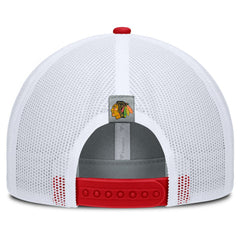 Chicago Blackhawks Fanatics Fundamental Adapt Trucker Adjustable Hat - Gray/Red Hats