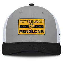 Pittsburgh Penguins Fanatics Fundamental Adapt Trucker Adjustable Hat - Gray/Black Hats