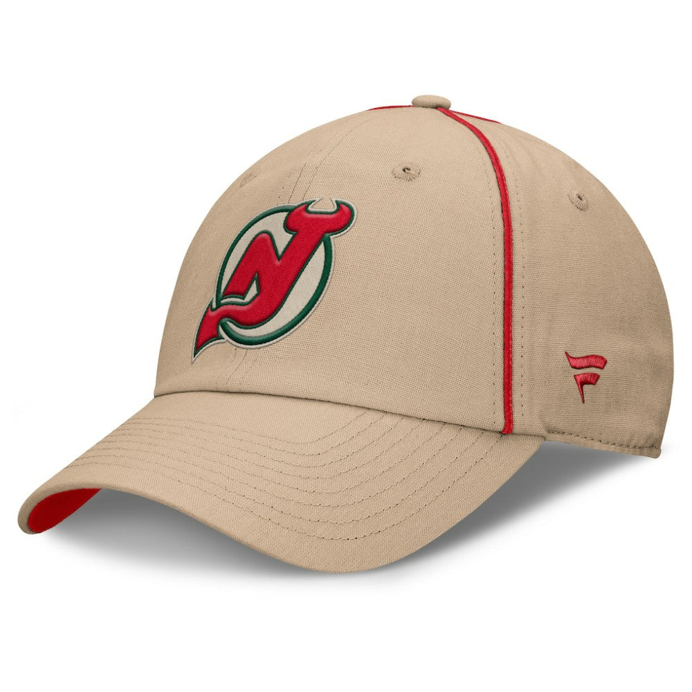 New Jersey Devils Fanatics Heritage Setoff Adjustable Hat - Tan Jerseys