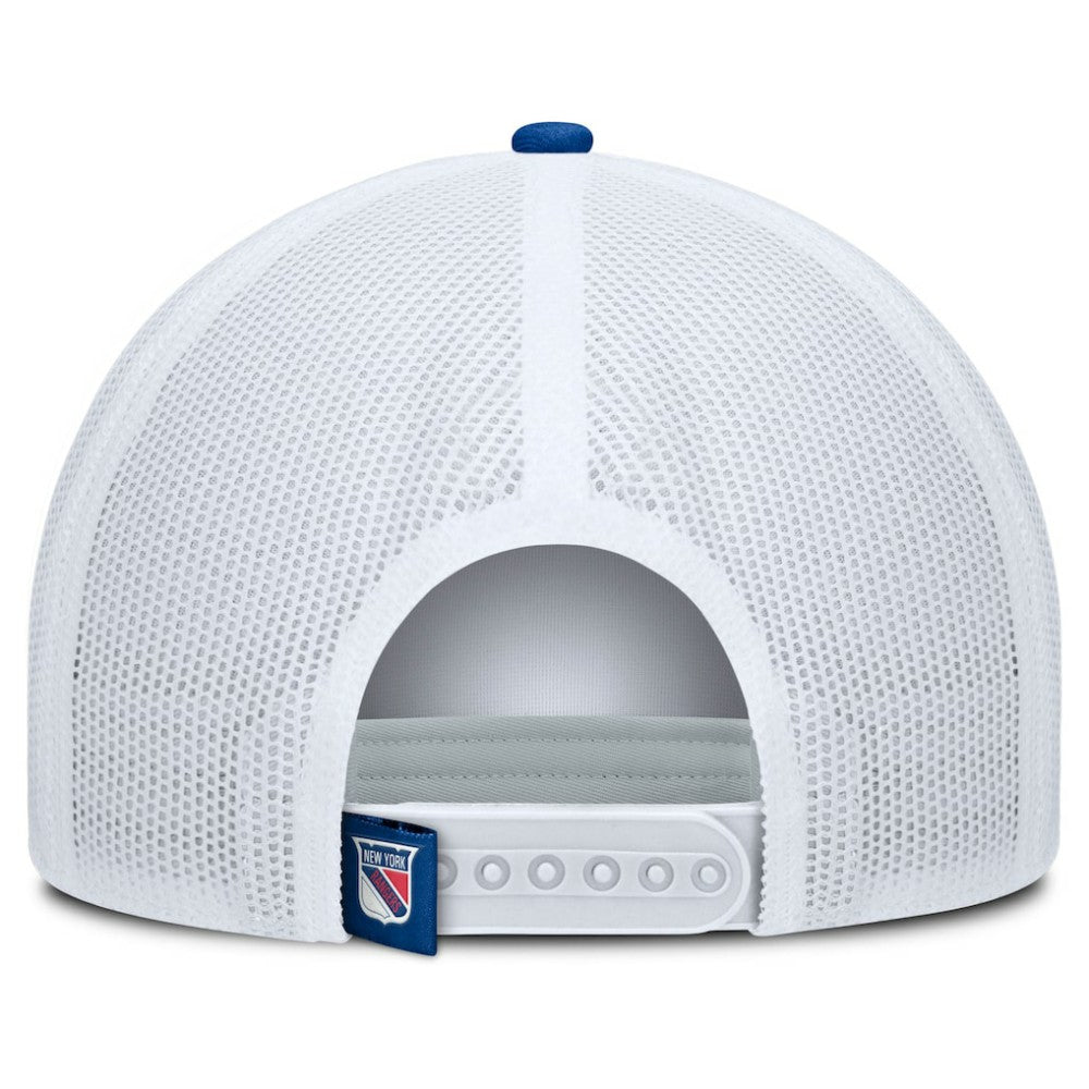 New York Rangers Fanatics Heritage Dutch A-Frame Trucker Adjustable Hat - Blue/White Hats