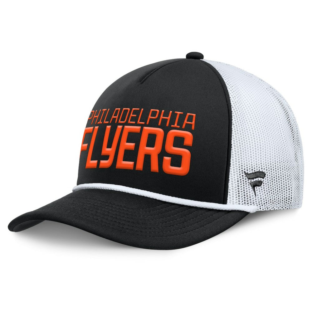 Philadelphia Flyers Fanatics Heritage Dutch A-Frame Trucker Adjustable Hat - Black/White Hats