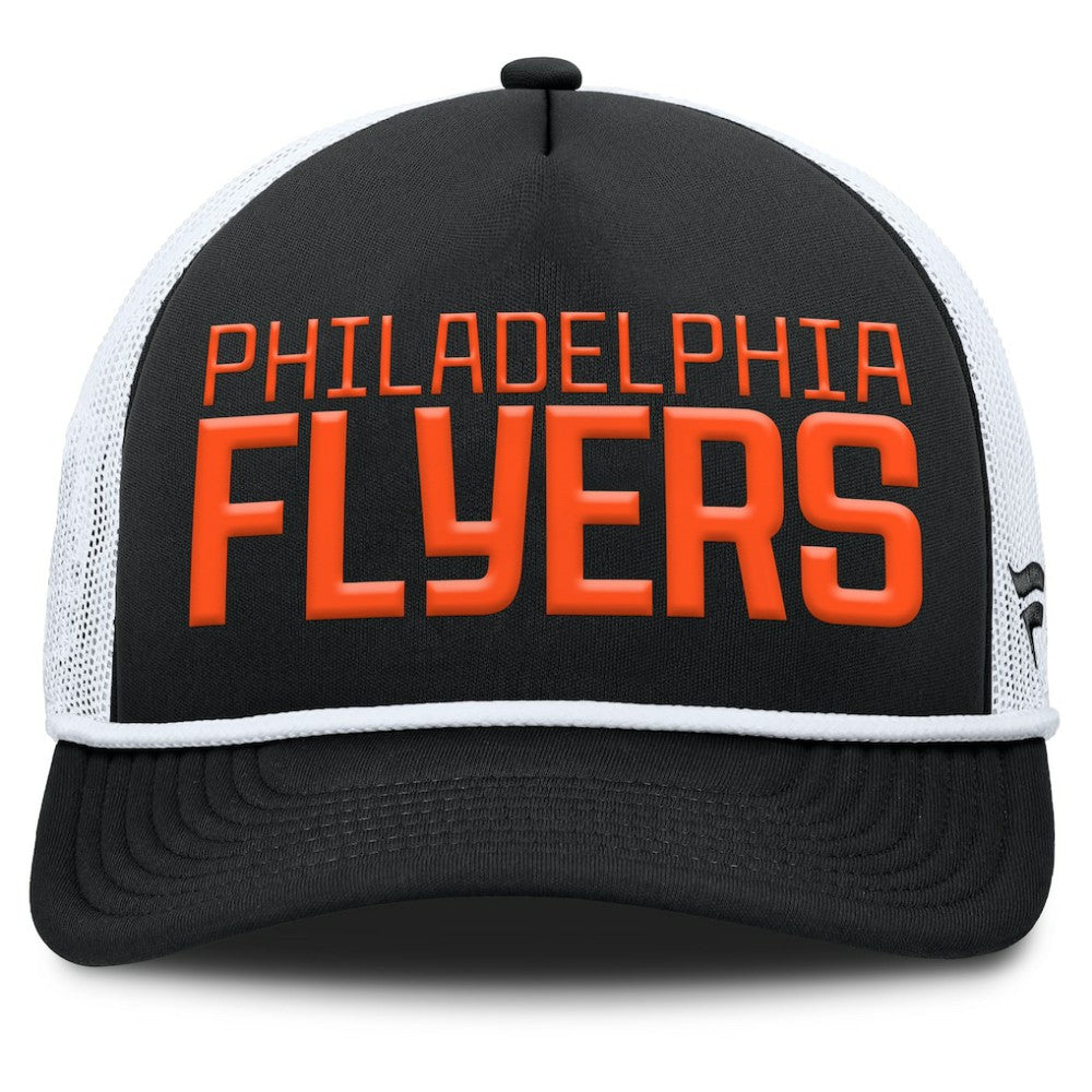 Philadelphia Flyers Fanatics Heritage Dutch A-Frame Trucker Adjustable Hat - Black/White Hats