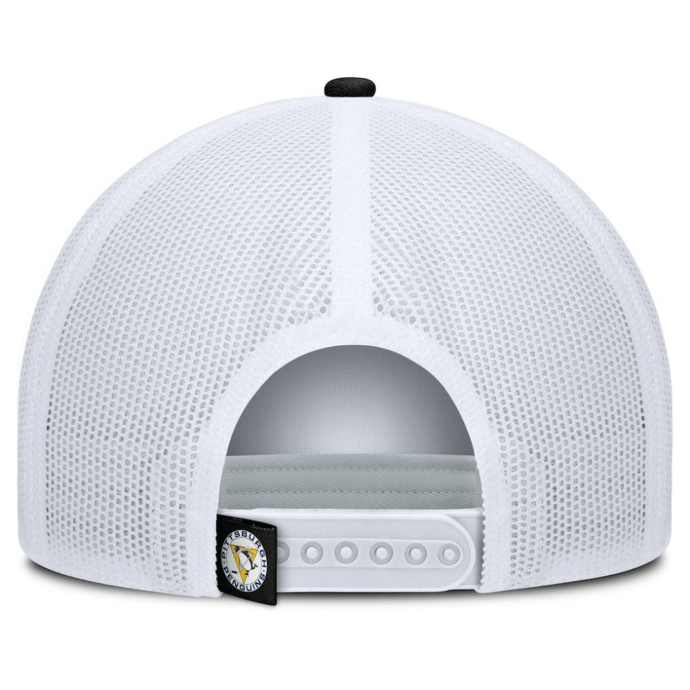 Pittsburgh Penguins Fanatics Heritage Dutch A-Frame Trucker Adjustable Hat - Black/White Hats