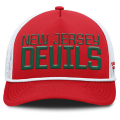 New Jersey Devils Fanatics Heritage Dutch A-Frame Trucker Adjustable Hat - Red/White Jerseys