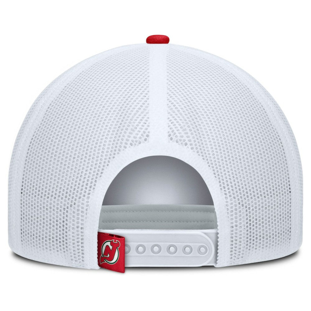 New Jersey Devils Fanatics Heritage Dutch A-Frame Trucker Adjustable Hat - Red/White Jerseys