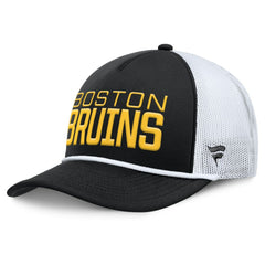 Boston Bruins Fanatics Heritage Dutch A-Frame Trucker Adjustable Hat - Black/White Hats